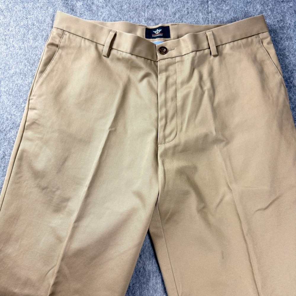 Dockers Mens Pants 36x34 Straight Leg Signature Khaki Flat Front Chino Casual